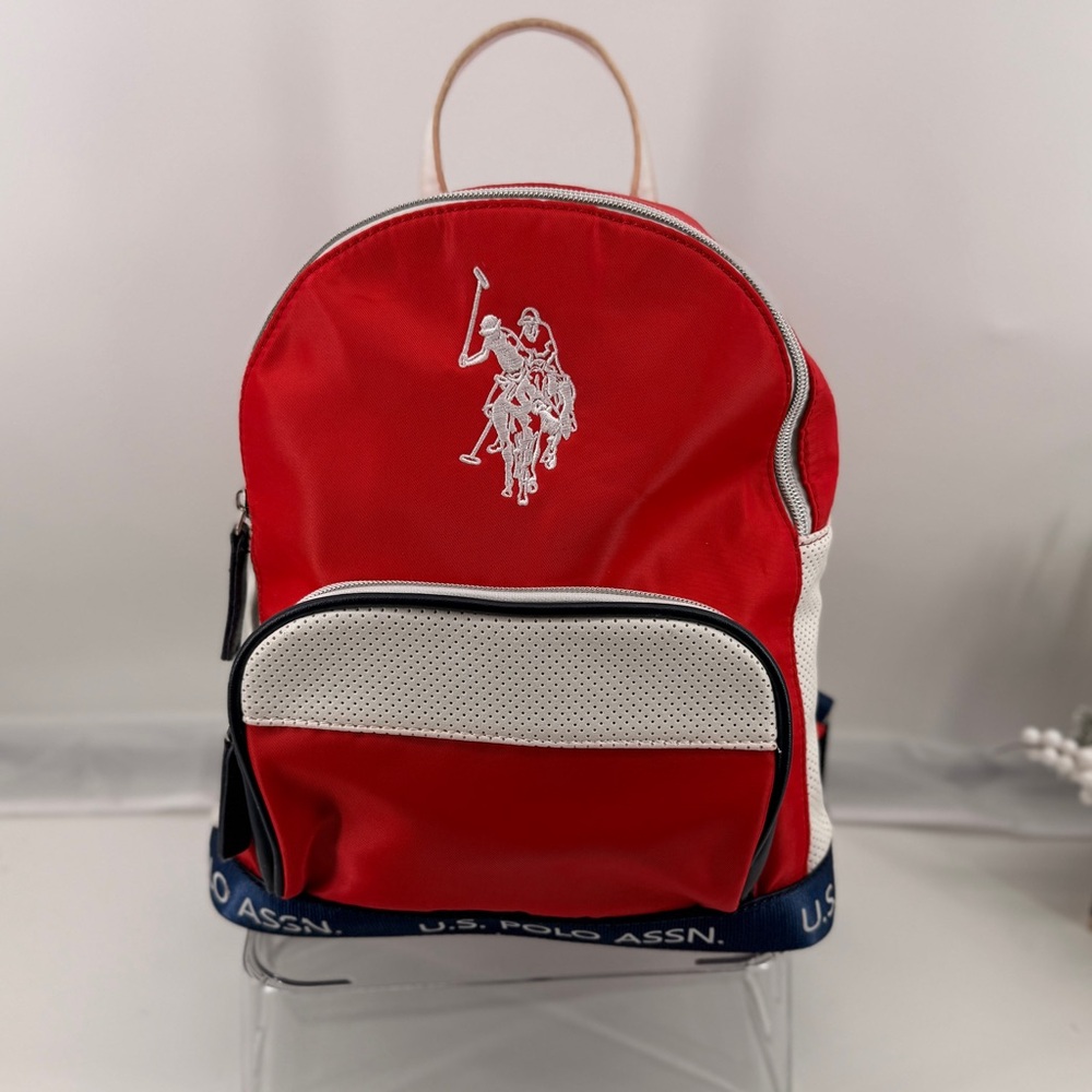 U.S. Polo Assn. Red and White Men's Backpack